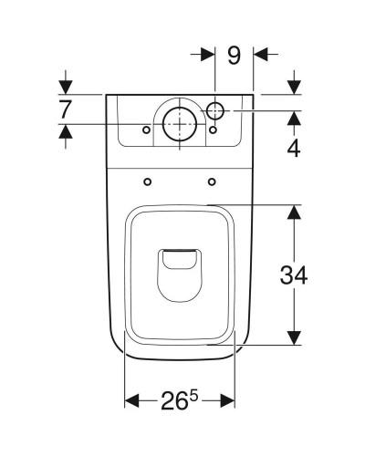 Чаша напольного унитаза Geberit iCon Square 200920000