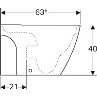Чаша напольного безободкового унитаза Geberit iCon Square 200930000