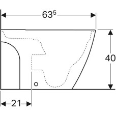 Чаша напольного безободкового унитаза Geberit iCon Square 200930000