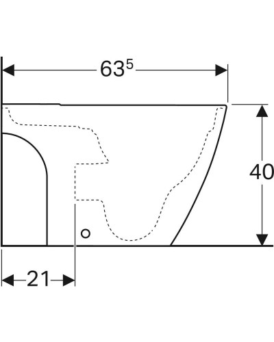 Чаша напольного безободкового унитаза Geberit iCon Square 200930000