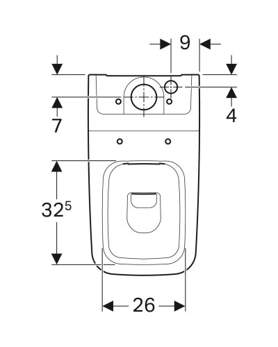 Чаша напольного безободкового унитаза Geberit iCon Square 200930000
