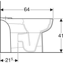 Чаша напольного безободкового унитаза Geberit Smyle 500.212.01.1