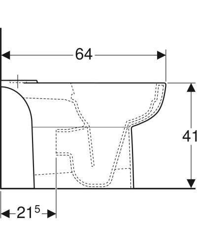 Чаша напольного безободкового унитаза Geberit Smyle 500.212.01.1