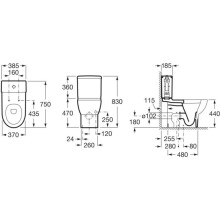 Чаша напольного унитаза Roca Meridian 34224H000