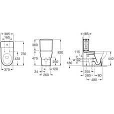 Чаша напольного унитаза Roca Meridian 34224H000