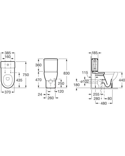 Чаша напольного унитаза Roca Meridian 34224H000