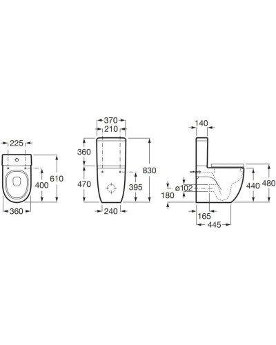 Чаша напольного унитаза Roca Meridian 34224C00U