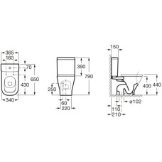 Чаша напольного унитаза Roca The Gap 342478000