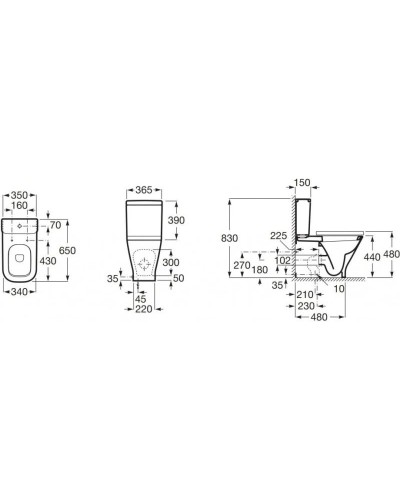 Чаша напольного унитаза Roca The Gap 34247C00U