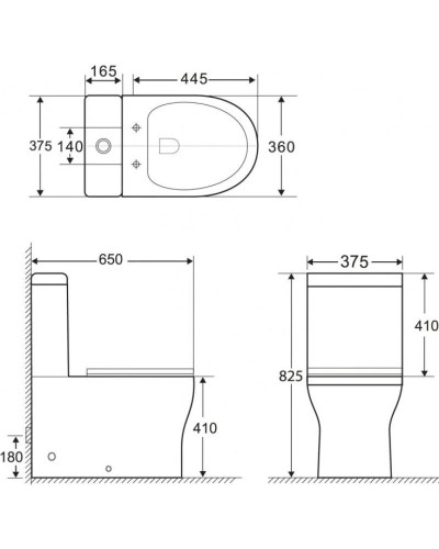Чаша напольного безободкового унитаза BelBagno Ancona BB1224CPR-P