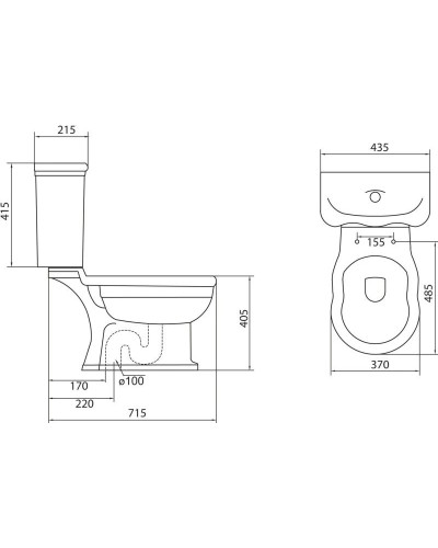 Чаша напольного унитаза BelBagno Boheme BB115CPS