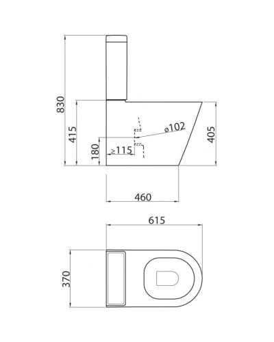 Чаша напольного безободкового унитаза BelBagno Flay-R BB007CPR