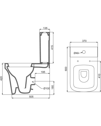Чаша напольного унитаза BelBagno Marco BB118CP