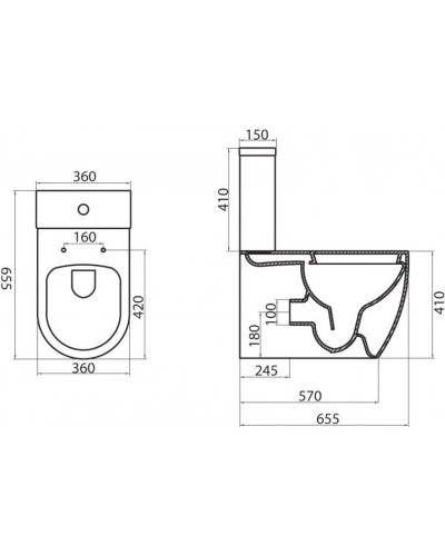 Чаша напольного унитаза BelBagno Marino BB105CP