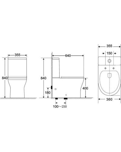 Чаша напольного безободкового унитаза BelBagno Monica BB805CPR