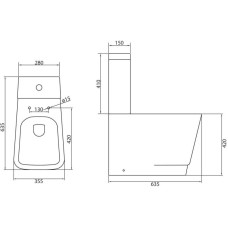 Чаша напольного унитаза BelBagno Romina BB121CP