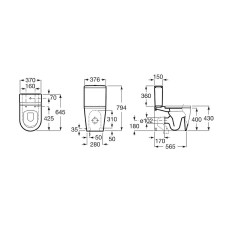 Унитаз компакт Roca Inspira 342527000 без бачка и сиденья