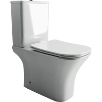 Чаша напольного безободкового унитаза с сиденьем микролифт Ceramica Nova Alfa CN9002-B