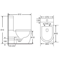 Унитаз-компакт безободковый с сиденьем микролифт Vincea Evo VT2-34