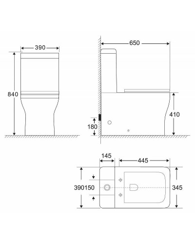 Унитаз компакт BelBagno Romano BB248CPR-P без бачка и сиденья