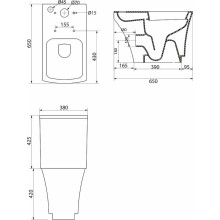 Унитаз компакт BelBagno Regina BB104CP без бачка и сиденья