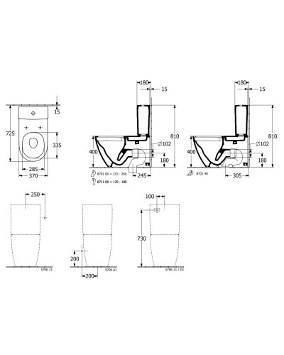 Чаша напольного безободкового унитаза Villeroy & Boch Subway 3.0 ViClean 4672T001