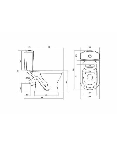 Унитаз компакт Santek Алькор 1WH302140 с бачком и сиденьем