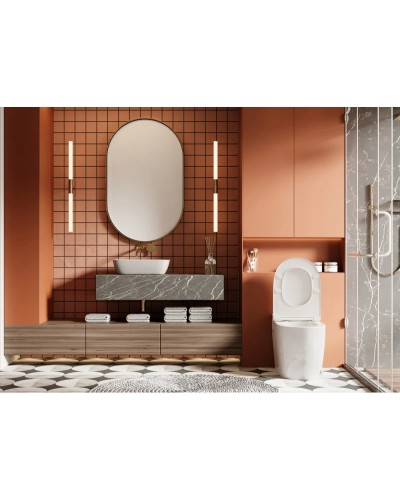 Напольный унитаз с сиденьем микролифт с импульсным смывом Abber Bequem AC1115P