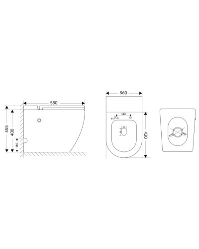 Напольный унитаз с сиденьем микролифт с импульсным смывом Abber Bequem AC1115P