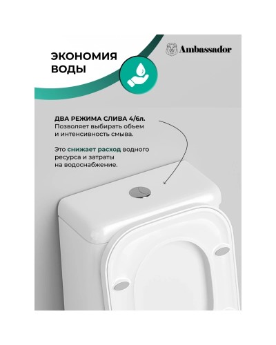 Унитаз-компакт с сиденьем микролифт Ambassador Forsa 247K19001S