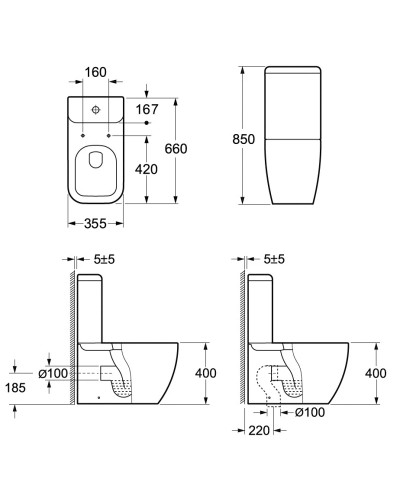 Унитаз-компакт с сиденьем микролифт Ambassador Forsa 247K19001S