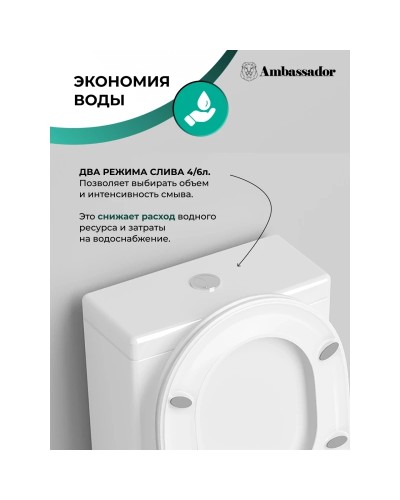 Унитаз-компакт с сиденьем микролифт Ambassador Ritz 237K19002S
