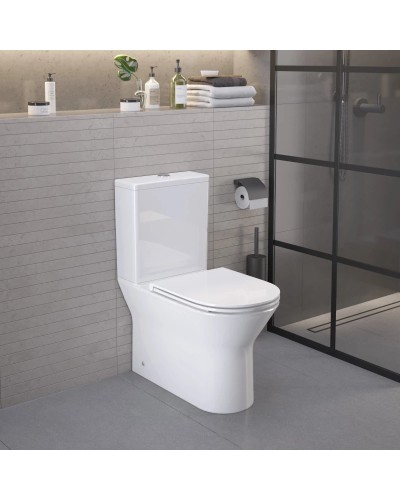 Унитаз-компакт безободковый с сиденьем микролифт Ambassador Elysium 187K19001RS