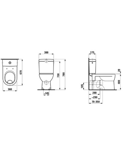 Чаша напольного унитаза с полочкой Laufen Pro 8.2495.9.000.000.1