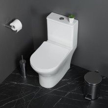 Унитаз-моноблок с сиденьем дюропласт soft close, P-trap BelBagno LOUNGE BB8618CPR-MN/SC