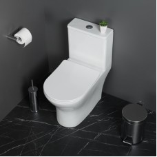 Унитаз-моноблок с сиденьем дюропласт soft close, P-trap BelBagno LOUNGE BB8618CPR-MN/SC