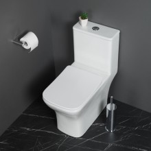 Унитаз-моноблок с сиденьем дюропласт soft close, P-trap BelBagno NEON BB8617CPR-MN/SC