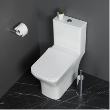 Унитаз-моноблок с сиденьем дюропласт soft close, P-trap BelBagno NEON BB8617CPR-MN/SC