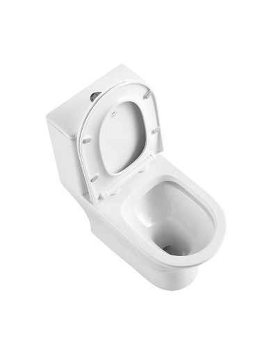 Унитаз-моноблок с сиденьем дюропласт soft close, P-trap BelBagno LOUNGE BB8618CPR-MN/SC