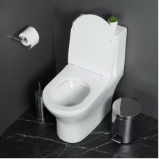 Унитаз-моноблок с сиденьем дюропласт soft close, P-trap BelBagno LOUNGE BB8618CPR-MN/SC