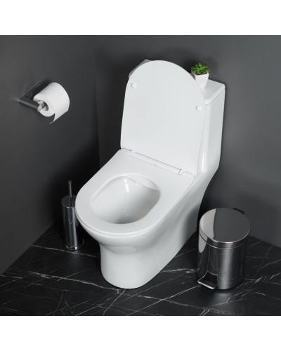 Унитаз-моноблок с сиденьем дюропласт soft close, P-trap BelBagno LOUNGE BB8618CPR-MN/SC