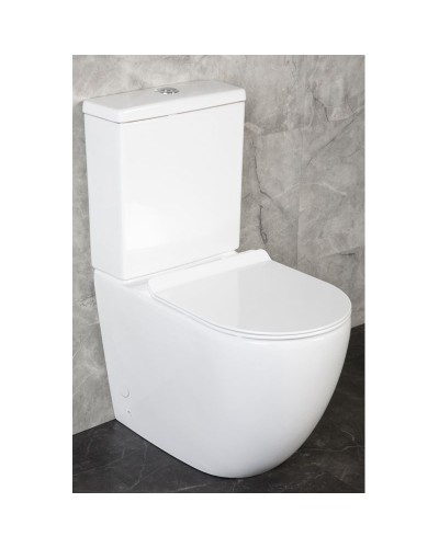 Унитаз напольный БЕЗОБОДКОВЫЙ Bahenberg GRONE (крышка дюропласт-микролифт)