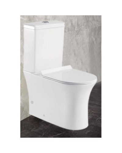 Унитаз напольный БЕЗОБОДКОВЫЙ Bahenberg SALZBERG (крышка дюропласт-микролифт)