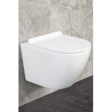 Унитаз напольный БЕЗОБОДКОВЫЙ Bahenberg WALLDORF (крышка дюропласт-микролифт)