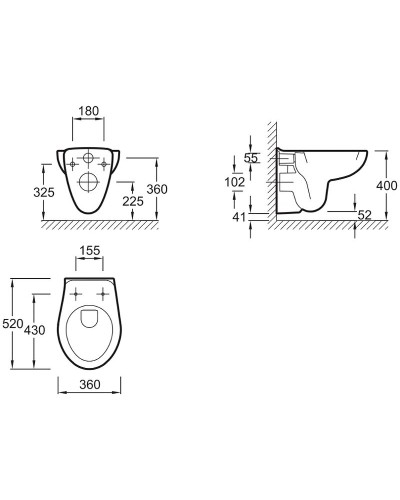 Унитаз Jacob Delafon Brive E4345G-00 подвесной без сиденья