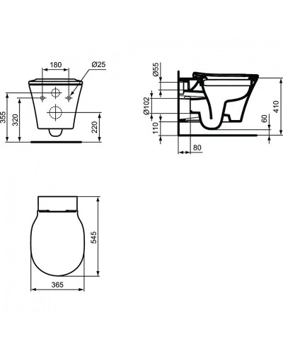 Унитаз Ideal Standard Connect Air K819501 подвесной с сиденьем Микролифт