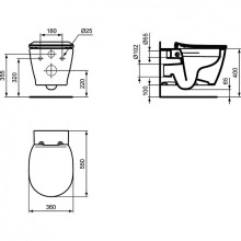 Унитаз Ideal Standard Connect E822301 подвесной с сиденьем Микролифт