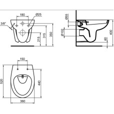 Унитаз подвесной с функцией биде Ideal Standard Ecco New W705501