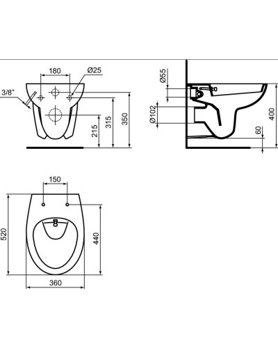 Унитаз подвесной с функцией биде Ideal Standard Ecco New W705501