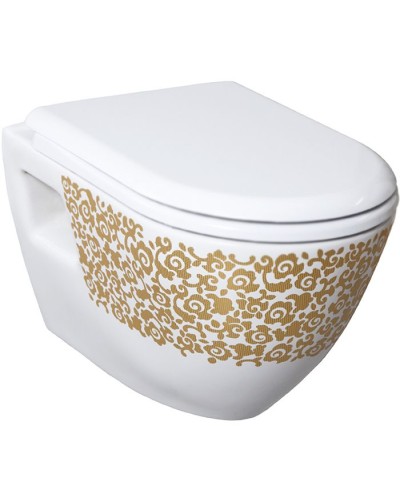 Унитаз биде Creavit Terra TP325-00CB00E-CA00 подвесной Белый с декором без сиденья